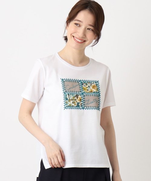CORDIER(ＣＯＲＤＩＥＲ)/プリント&刺繍デザインラグジュアリーTシャツ/ホワイト（102）