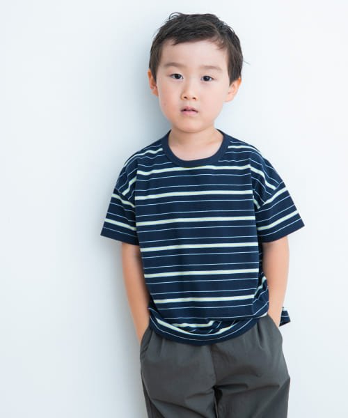 URBAN RESEARCH DOORS（Kids）(アーバンリサーチドアーズ（キッズ）)/『WEB/一部店舗限定サイズ』ランダムボーダールーズTシャツ(KIDS)/NAVY