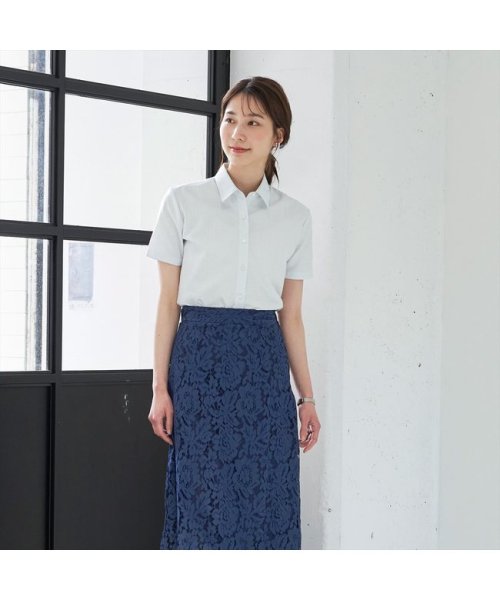 TOKYO SHIRTS(TOKYO SHIRTS)/形態安定 レギュラー衿 綿100% 半袖 レディースシャツ/グリーン