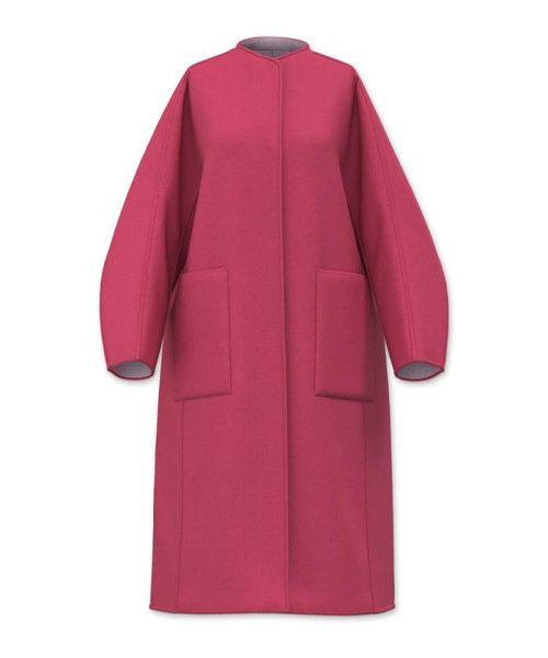 カシミヤ混 2TONE リバーロングコート 