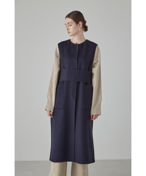 カシミヤ混 2TONE リバージャケットジレ 