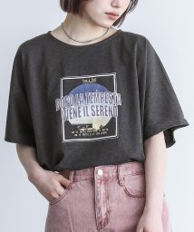 osharewalker(オシャレウォーカー)/『ツアープリントリサイクルTシャツ』/チャコールグレー