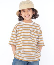 SHIPS KIDS(シップスキッズ)/SHIPS KIDS:100～130cm / リサイクルコットン マルチ ボーダー TEE/オレンジ