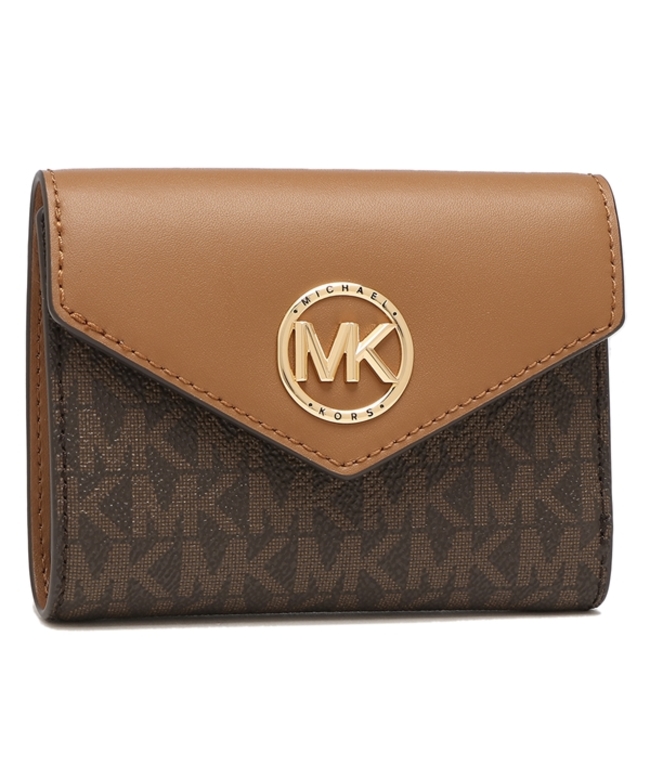 期間限定】マイケルコース三つ折財布ミニ財布 ブラウン MICHEAL KORS-