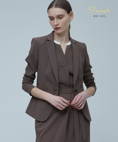 BEIGE, ベイジ CINDY ダブルカラージャケット グレー×ブラック 2 向き合い 