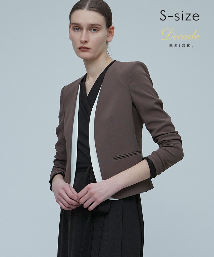 BEIGE 【S−size】CINDY / ダブルカラージャケット MOCHA×ECRU 32 BEIGE 【S−size】CINDY / ダブルカラージャケット MOCHA×ECRU 32