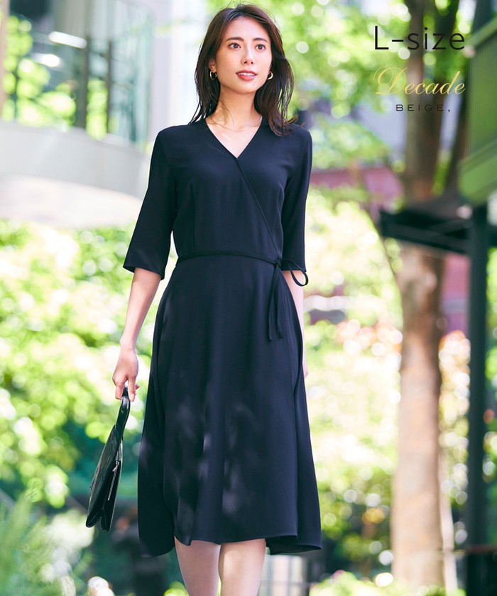 BEIGE 【L−size】CINDY / カシュクールワンピース NAVY×BLACK 8 BEIGE 【L−size】CINDY / カシュクールワンピース NAVY×BLACK 8