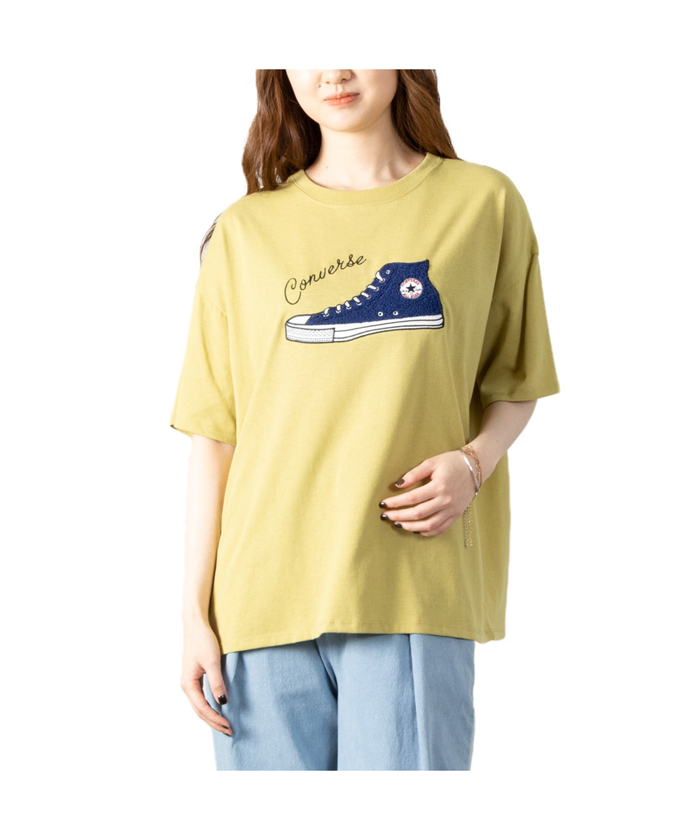 [大きいサイズ] CONVERSE コンバース シューズサガラ刺繍半袖Tシャツ クイーンサイズ 3285－3720