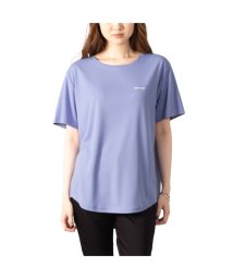 MAC HOUSE(women)(マックハウス（レディース）)/DISCUS ディスカス ソフトメッシュ裾ラウンドTシャツ 3286－9625/ブルー