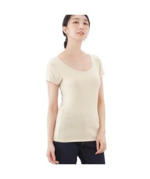 MAC HOUSE(women)(マックハウス（レディース）)/SARARI サラリ COOL UネックTシャツ 321509MH－2023/ベージュ