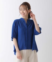 HIROKO BIS(ヒロコビス)/イレギュラーヘムバンドカラーシャツ/ブルー
