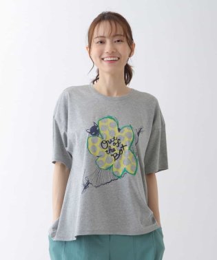 HIROKO BIS/【洗える】バレリーナキャット刺繍デザインカットソー/505392022