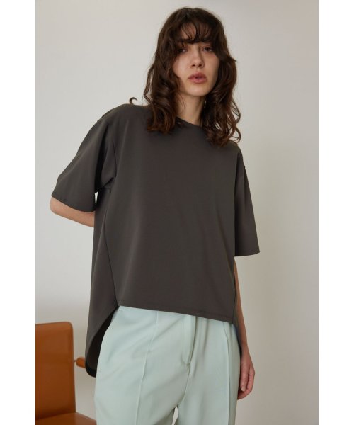 RIM.ARK(リムアーク)/Back volume R－neck cut tops/D/GRY