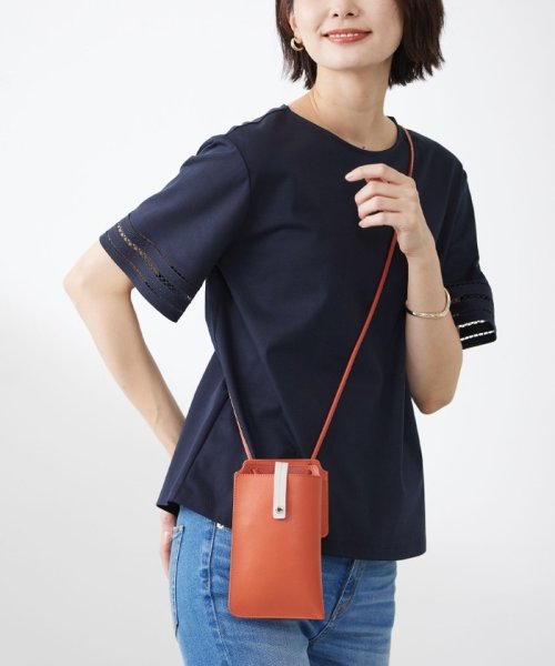 J.PRESS LADIES(J．プレス　レディス)/【WEB限定カラーあり・セットアイテム】コインケース付き スマホ ポシェット/オレンジ系