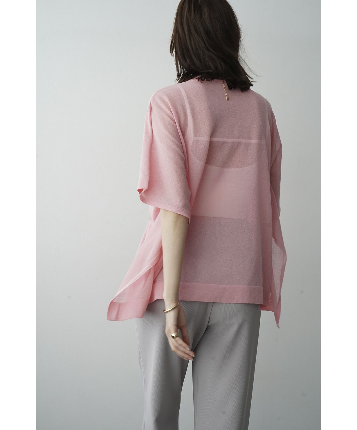 今季！CLANE クラネ★ SHEER SQUARE KNIT TOP