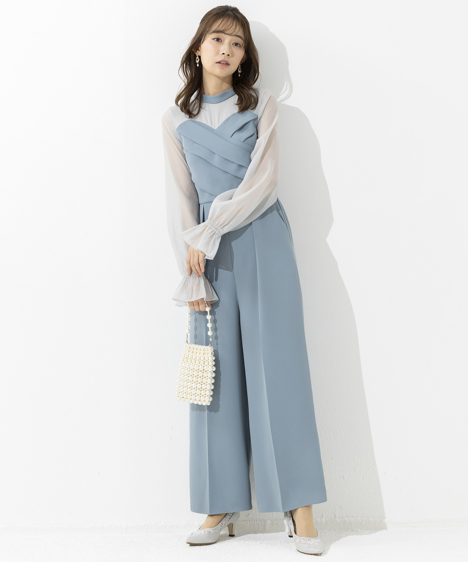 カシュクールデザイン オールインワン ドレス/パンツ/パーティー