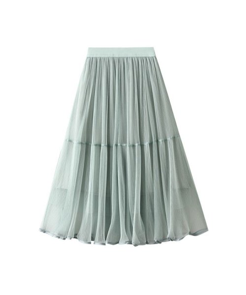 BACKYARD FAMILY(バックヤードファミリー)/スカート プリーツスカート かわいい skirt8813/ライトグリーン