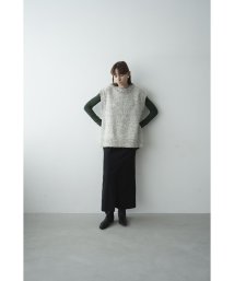 CLANE(クラネ)/SIDE ZIP TWEED KNIT VEST/IVORY