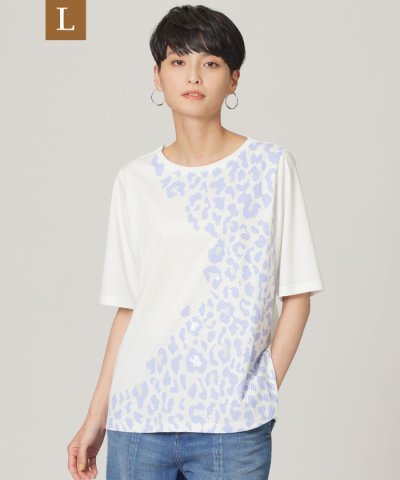 ◆◆【L】【ウォッシャブル】スラッシュパンサープリントTシャツ