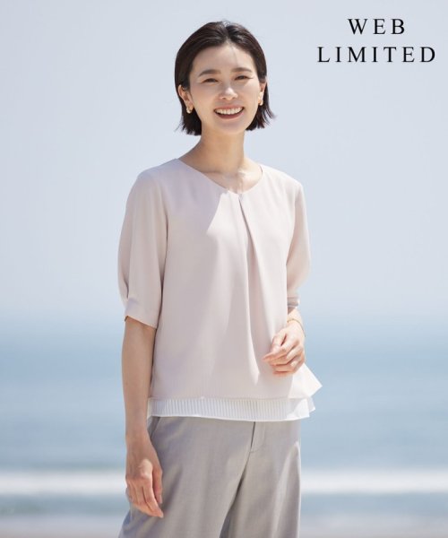 J.PRESS LADIES（LARGE SIZE）(J．プレス　レディス（大きいサイズ）)/【WEB限定】レイヤード カットソー/ピンク系