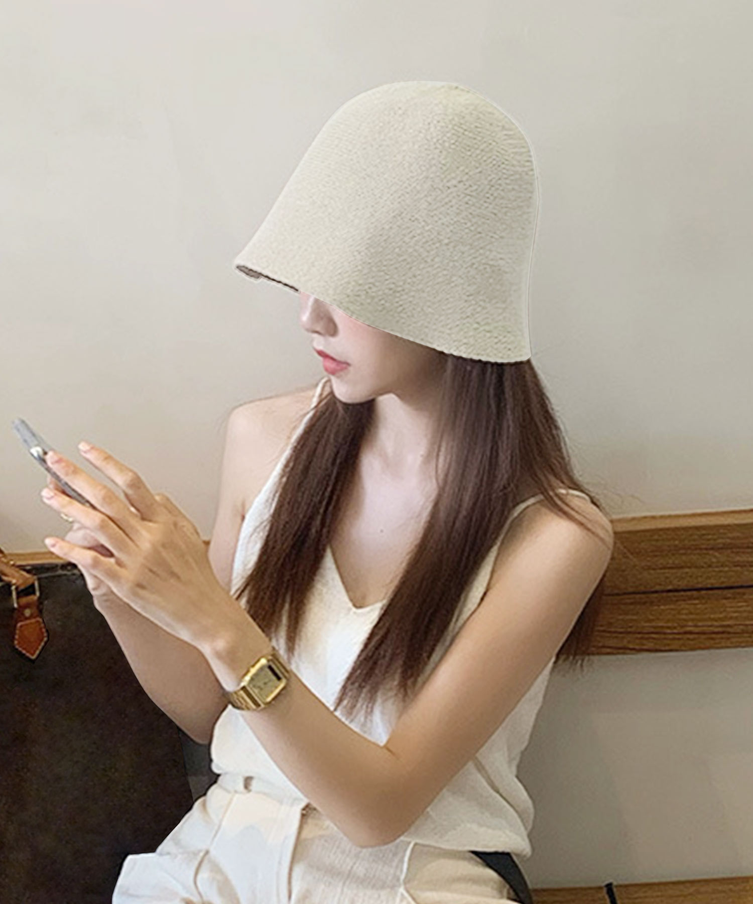 人気アイテム　バケハ　ニット帽　韓国ファッション　チューリップハット
