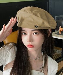 Dewlily(デューリリー)/カジュアルベレー帽 韓国ファッション 10代 20代 30代 シンプル かわいい ベレー帽子 小顔効果あり 折りたたみ可能 収納便利 ギフト/ベージュ