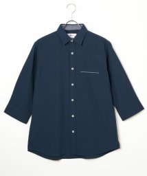 ikka/7分袖楊柳パイピングシャツ/505313625