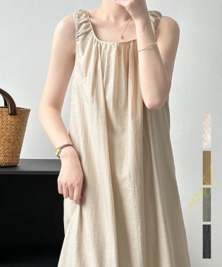 ARGO TOKYO/2Way Sleevless Linen Onepiece 29061 ２WAYスリーブレスリネンワンピース　リネンワンピース　キャミソールワンピース　リネン　/505373012