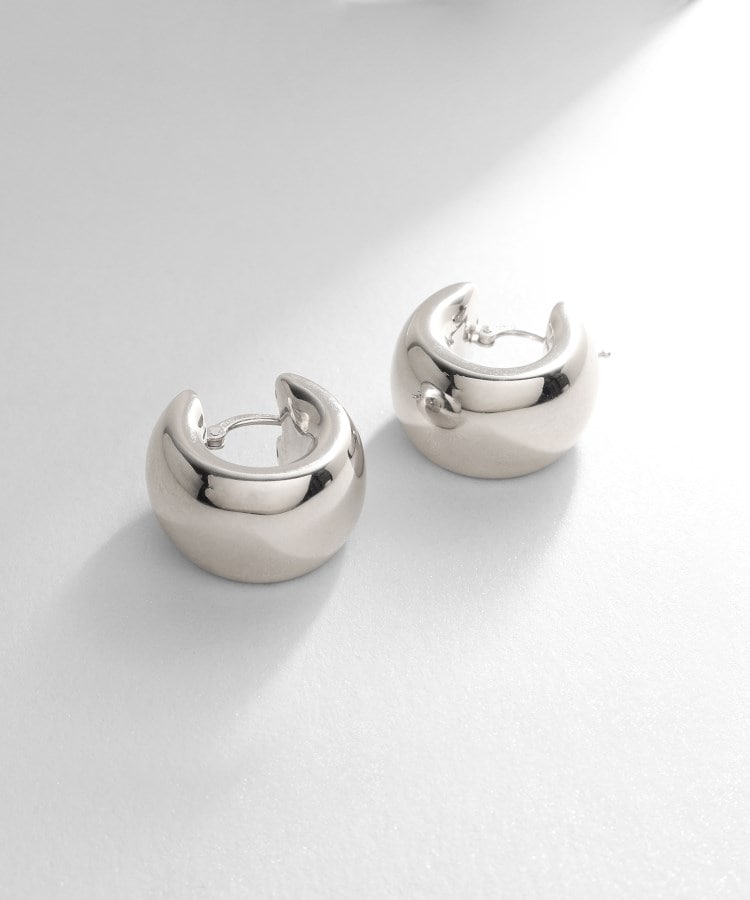 WEB限定】ホロウフープ ワイドピアス(シルバー)(505397003