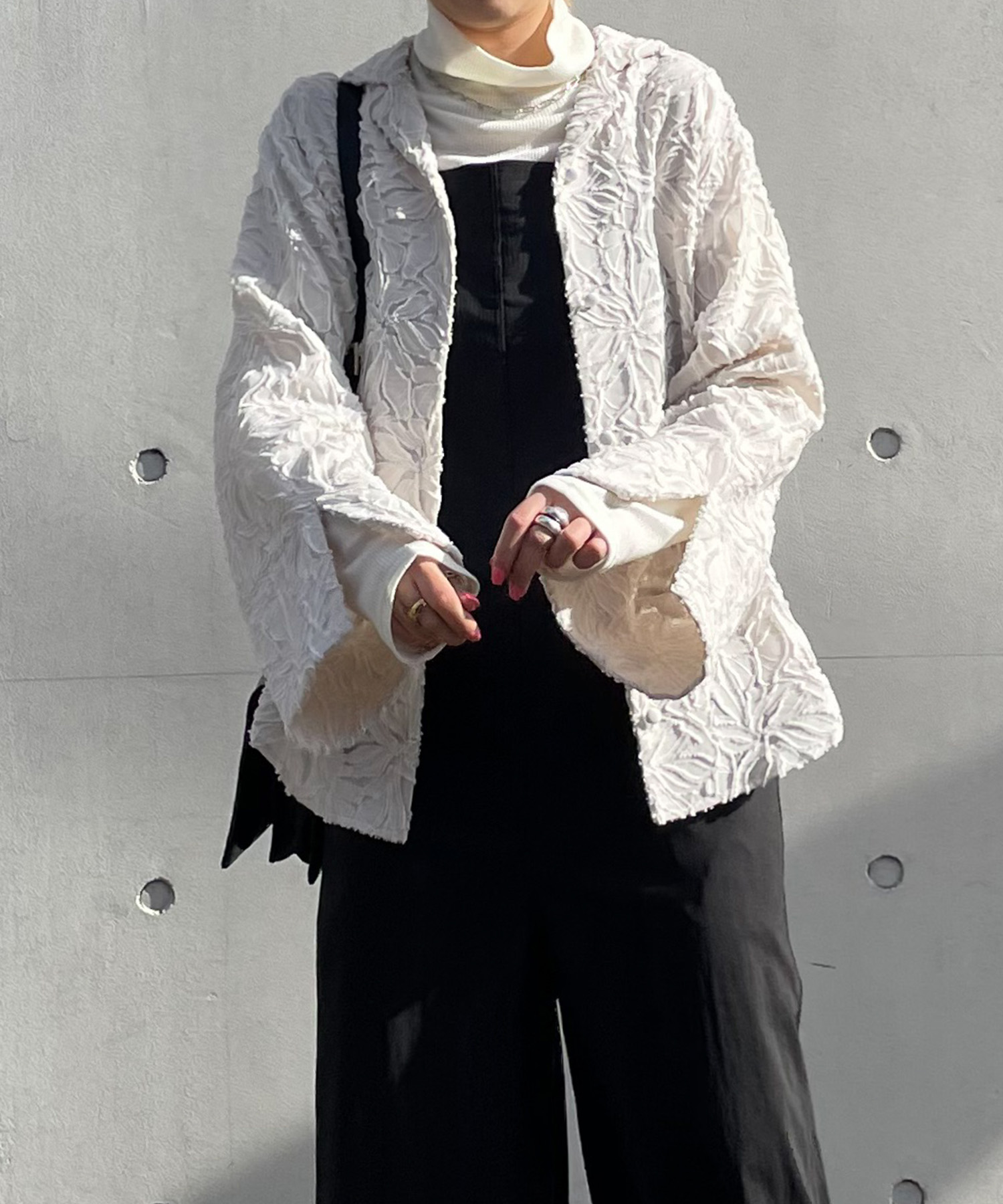 Audrey and John Wad】花柄シアージャガードジャケット-