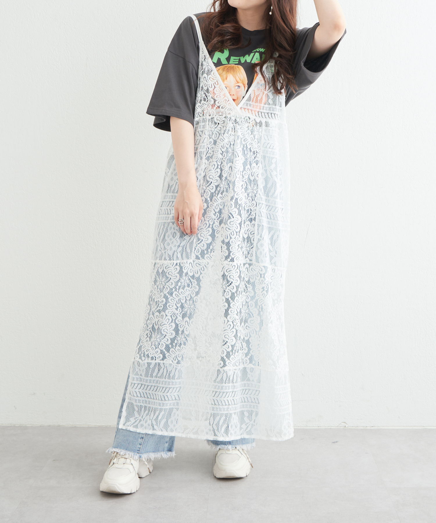 セール】レースパッチワークキャミワンピ(505391286) | オリーブデ