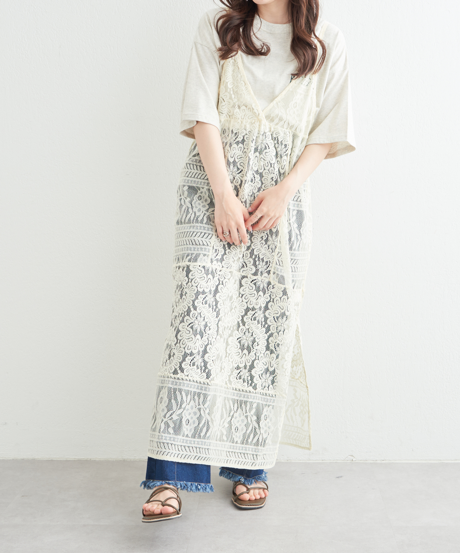 セール】レースパッチワークキャミワンピ(505391286) | オリーブデ