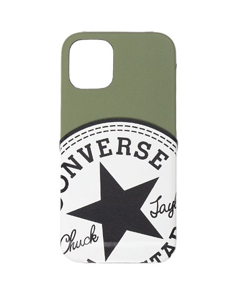 CONVERSE(コンバース)/ コンバース CONVERSE iPhone12 mini スマホケース メンズ レディース 携帯 アイフォン BIG CIRCLE LOGOPU LEATHE/カーキ