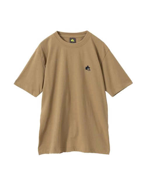 MAC HOUSE(men)(マックハウス（メンズ）)/LOGOS PARK ロゴス パーク ワンポイント刺繍半袖Tシャツ 3233－2350/ベージュ