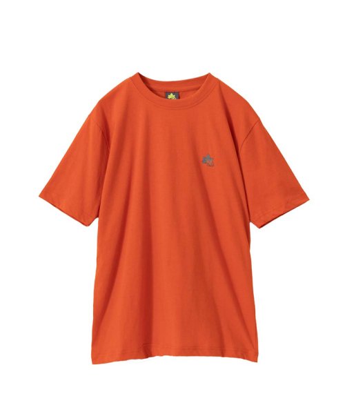 MAC HOUSE(men)(マックハウス（メンズ）)/LOGOS PARK ロゴス パーク ワンポイント刺繍半袖Tシャツ 3233－2350/オレンジ