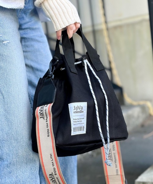 【美品】ケイトスペードニューヨーク 2way ジャガード 巾着バッグ キャンバス