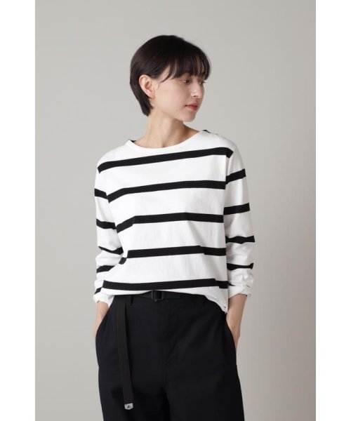 MHL.(エムエイチエル)/WIDE STRIPE DRY JERSEY/WHITE