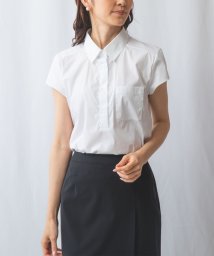 NARA CAMICIE(ナラカミーチェ)/ポケット付き半袖シャツ/ホワイト