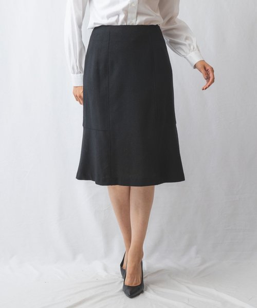 セール】【セットアップ対応商品】ウール混ツィードタイトフレア  