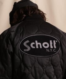 Schott(ショット)/WEB LIMITED/ONIONQUILTED JACKET OVALCHENILLE LOGO/オーバルシニールオニオンキルトジャケット/ブラック