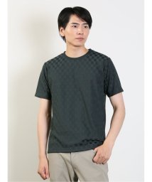 TAKA-Q/リンクスジャガード 市松柄 クルーネック 半袖 メンズ Tシャツ カットソー カジュアル インナー ビジネス ギフト プレゼント/505399703