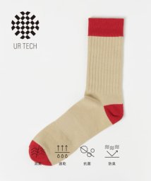 URBAN RESEARCH(アーバンリサーチ)/『UR TECH』配色リブソックス/RED×BEG