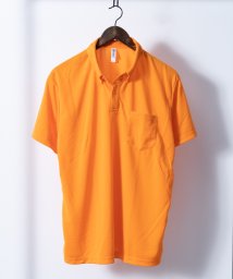 Nylaus select(ナイラスセレクト)/4.4オンス 吸汗速乾 UVカット ボタンダウン 胸ポケット付き ドライポロシャツ/オレンジ