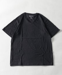 Nylaus select(ナイラスセレクト)/天竺 ライトウェイト Vネック 半袖Tシャツ/ブラック