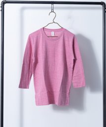Nylaus select(ナイラスセレクト)/トライブレンド ミックスカラー 7分袖Tシャツ/ピンク