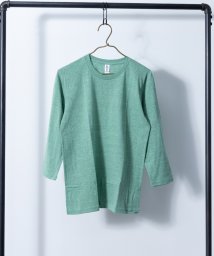 Nylaus select(ナイラスセレクト)/トライブレンド ミックスカラー 7分袖Tシャツ/グリーン