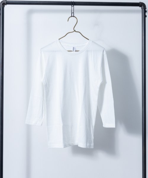Nylaus select(ナイラスセレクト)/トライブレンド ミックスカラー 7分袖Tシャツ/ホワイト