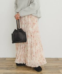 ITEMS URBANRESEARCH(アイテムズ アーバンリサーチ（レディース）)/フラワープリントプリーツスカート/BEG