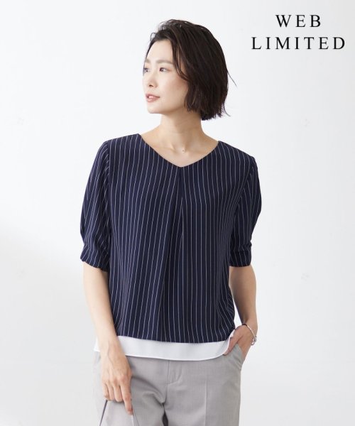 J.PRESS LADIES(J．プレス　レディス)/【WEB限定】レイヤード カットソー/ネイビー系1