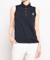 Munsingwear(マンシングウェア)/【ENVOY|3Colors Penguin Logo】SUNSCREEN襟ロゴワンポイントノースリーブシャツ/ブラック
